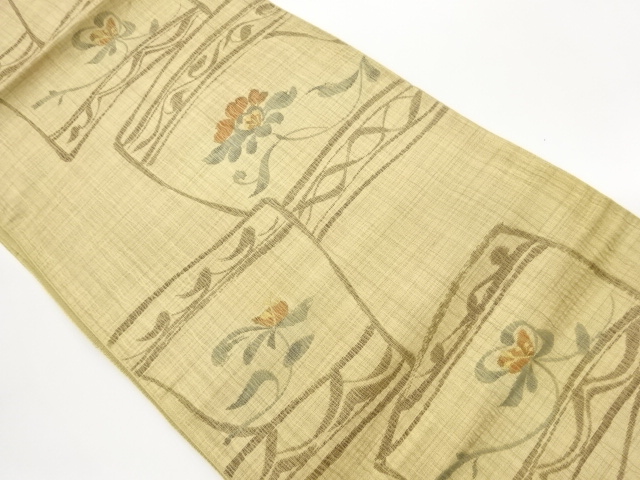 JAPANESE NAGOYA OBI / WOVEN ABSTRACT SHIKISHI PATTERN